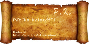Póka Kristóf névjegykártya